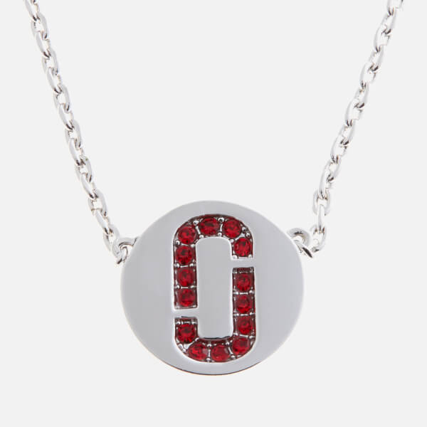 Marc Jacobs Women S Double J Pave Pendant Red Silver