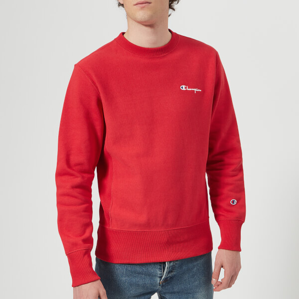 Champion Men's Crew Neck Sweatshirt - Red - Free UK Delivery over £50