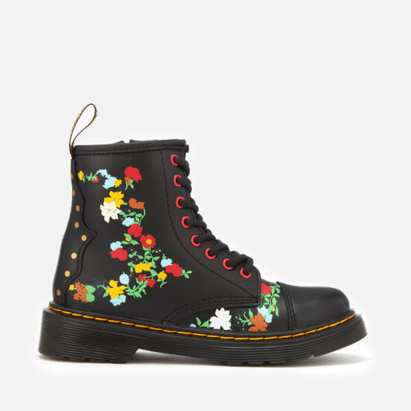 Dr. Martens Kids' 1460 J Pooch Flower T Lamper Leather Lace Up Boots ...