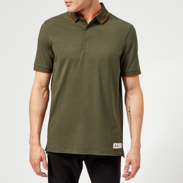 Armani Exchange Men's Back Logo Polo Shirt Green Clothing