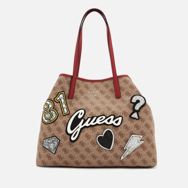 Guess Women's Vikky Large Tote Bag Brown Multi