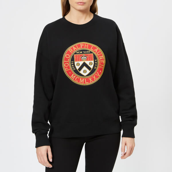 Polo Ralph Lauren Women's Crest Logo Sweatshirt - Black - Free UK ...