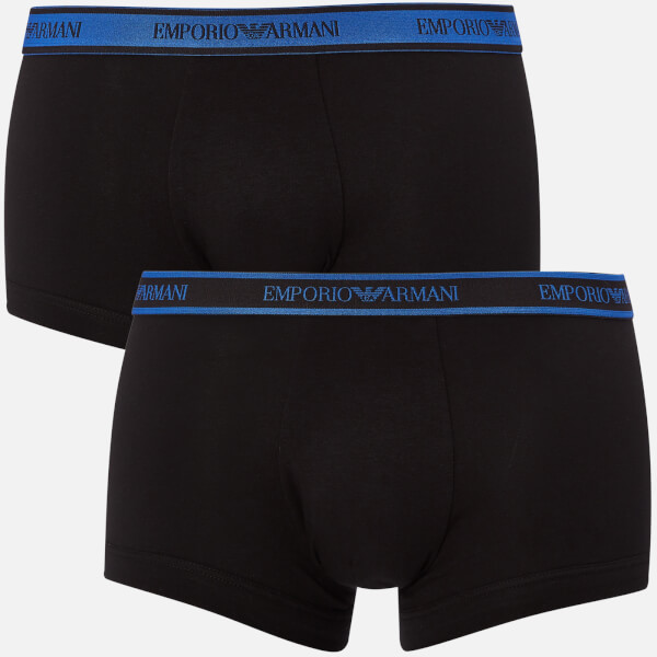Emporio Armani Men's 3 Pack Boxers - Blue/Black Mens Underwear | TheHut.com