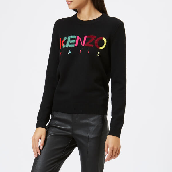 KENZO Women's Kenzo Paris Knit Jumper Black Free UK Delivery over £50