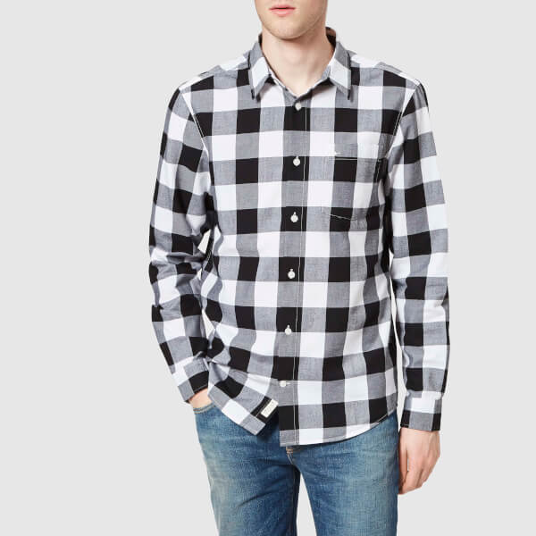 Jack Wills Men's Buffalo Check Shirt Black/White Mens Clothing
