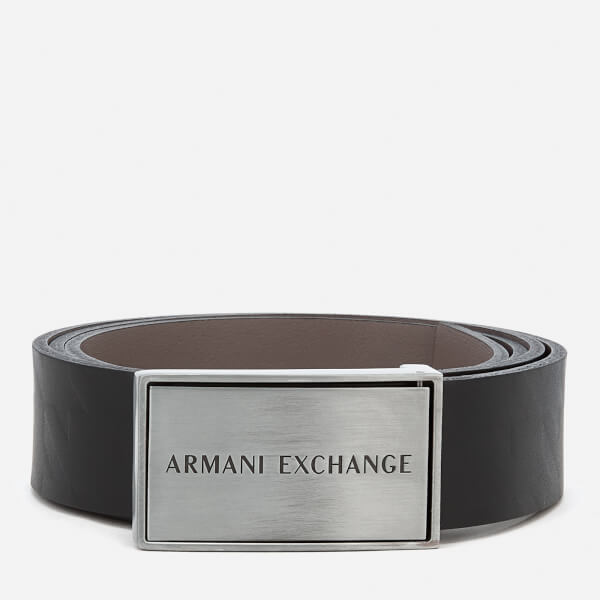 Armani Exchange Men&#39;s Leather Reversible Belt - Black/Grey Clothing | 0