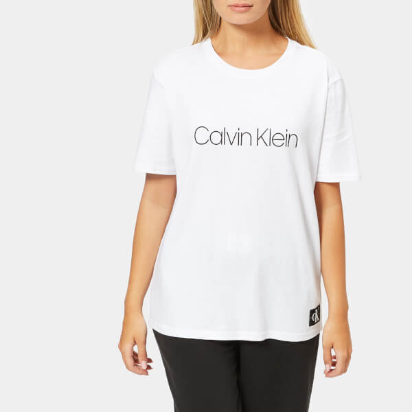 Calvin Klein Women's Crew Neck Logo T-Shirt - White