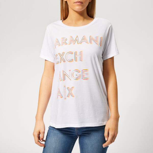 Armani Exchange Women's Crew Logo TShirt White Womens Clothing