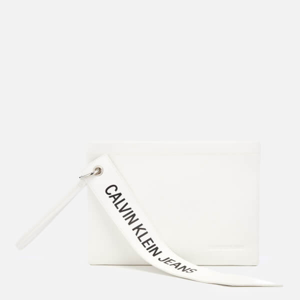  Calvin Klein Women s Logo Banner Medium Pouch Bright White