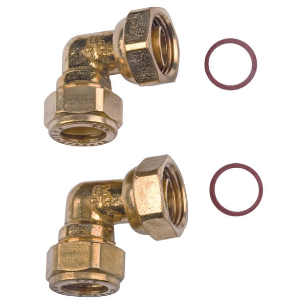 Compression Bent Tap Connector Brass 15mm 0.5in Homebase