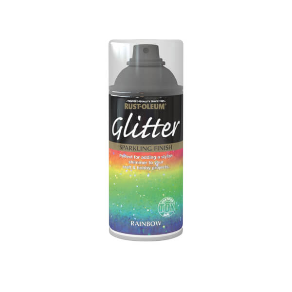 RustOleum Glitter Rainbow Spray Paint 150ml Homebase