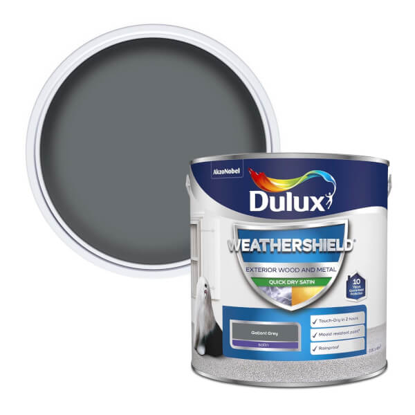 Dulux Weathershield Exterior Quick Dry Satin Paint Gallant Grey 2