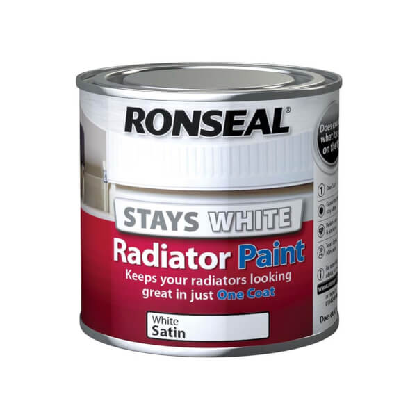 Ronseal Stays White Radiator Paint Satin 250ml Homebase