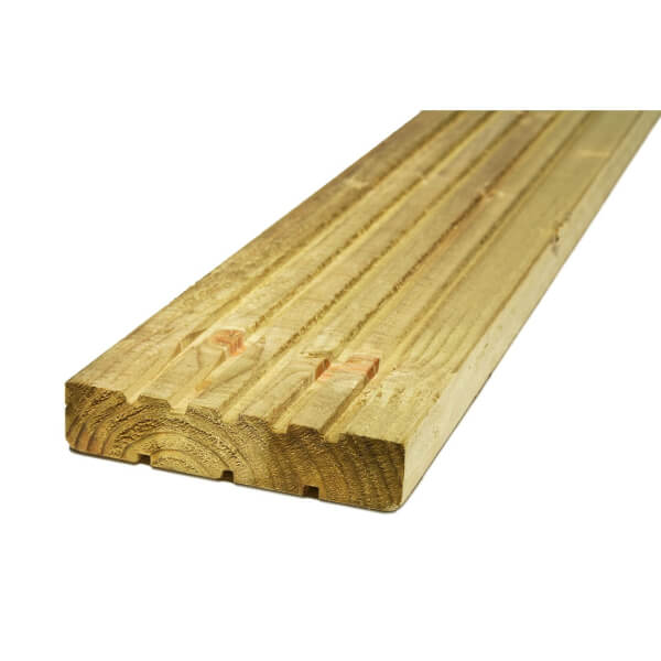 Softwood Deck Board 28 x 144mm x 2.4m Green Homebase