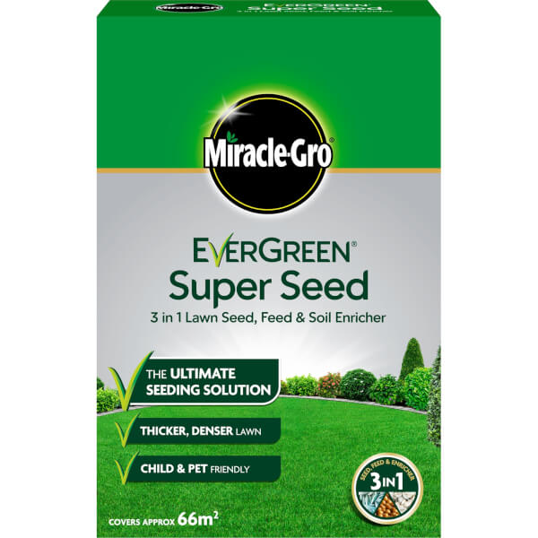 MiracleGro EverGreen Super Seed Lawn Seed 66sq.m Homebase
