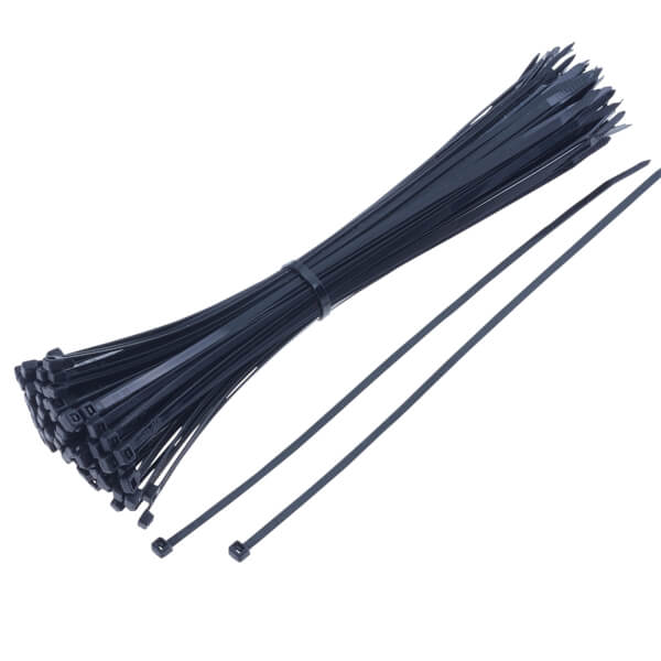 Masterplug Cable Ties 370 x 4.8mm Black 100 Pack Homebase