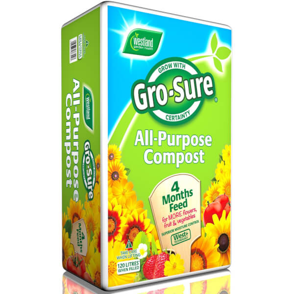 GroSure All Purpose Compost with 4 Months Feed 120L Homebase