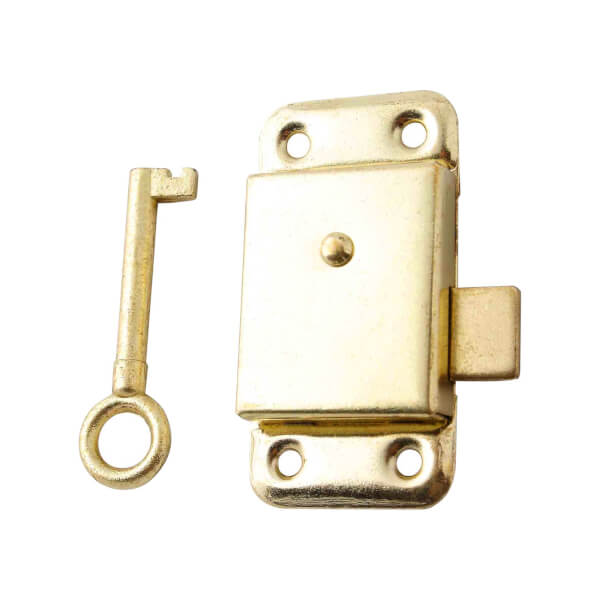 Cupboard Lock Brass Plated 64mm Homebase