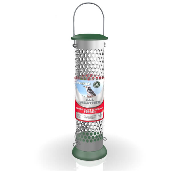 Peckish All Weather Suet and Peanut Metal Bird Feeder Large Homebase