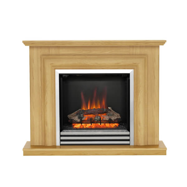 Be Modern Avensis Electric Fireplace Suite Natural Oak Homebase