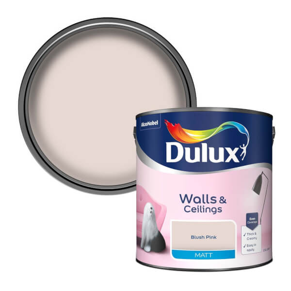 Dulux Standard Blush Pink Matt Emulsion Paint 2.5L Homebase