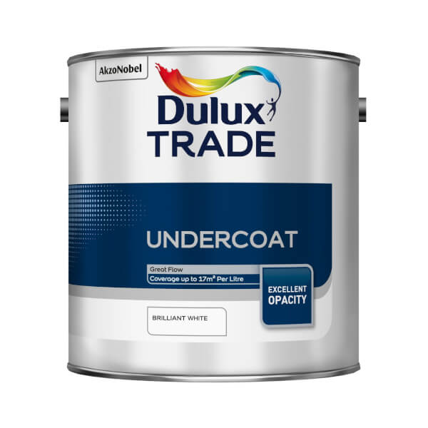 Dulux Trade Undercoat Pure Brilliant White Paint 2.5L Homebase