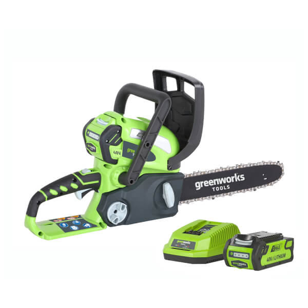 Greenworks 40V Chainsaw with 2Ah Battery Homebase