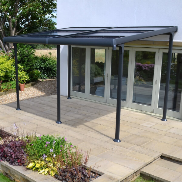 Creador Aluminium 4 x 3 Wall Gazebo with Retractable Roof Homebase
