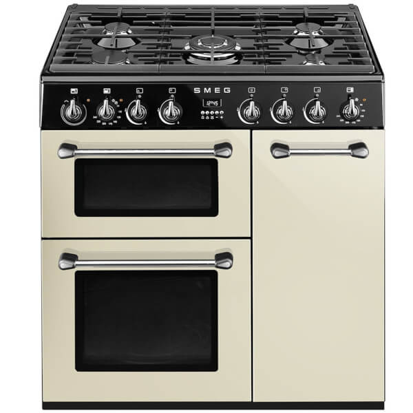 Smeg BU93P Burghley Dual Fuel Range Cooker 90cm Cream Homebase