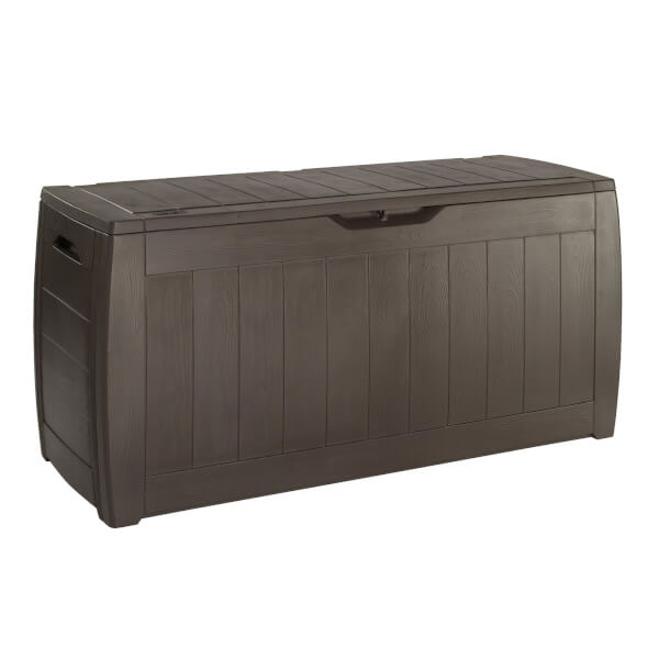 Keter Hollywood Garden Plastic Storage Box 270L Brown Homebase