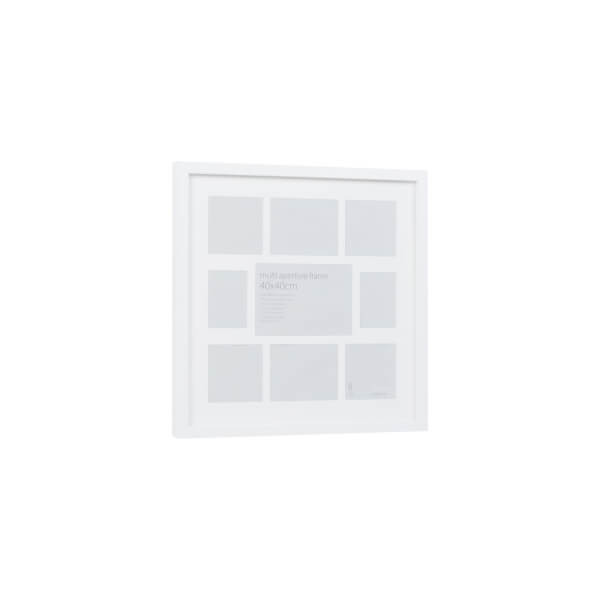 Multi Aperture Photo Frame Block White 40 x 40cm Homebase