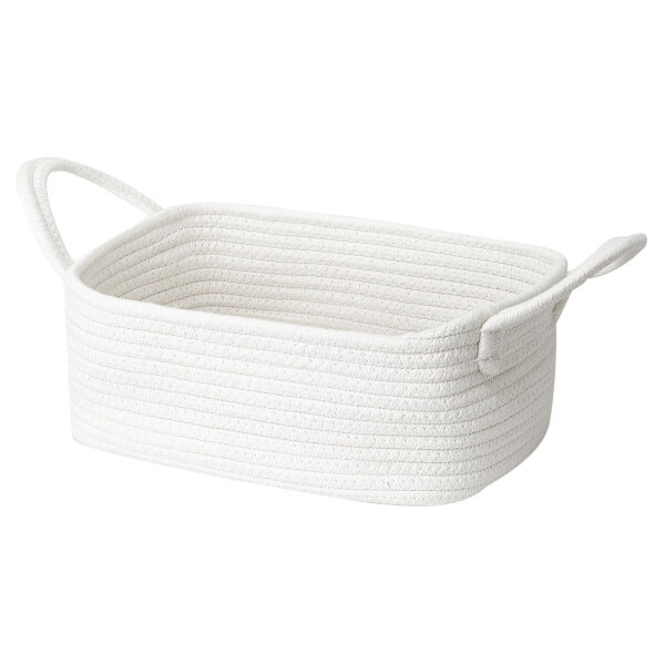 Cotton Rope Storage Basket White Homebase