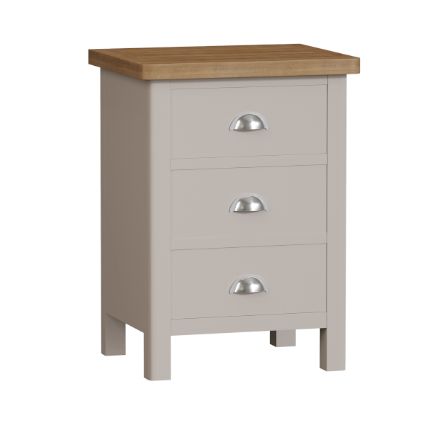 Padstow 3 Drawer Bedside Table Truffle Homebase