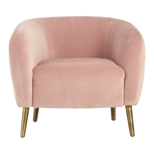 Louxor Velvet Round Armchair Pink Homebase