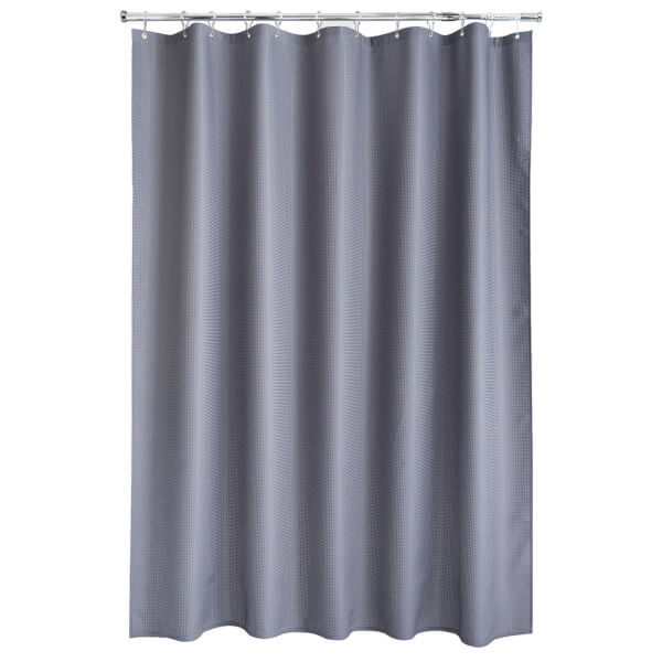 Waffle Grey Shower Curtain | Homebase