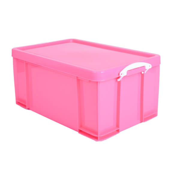 Really Useful Storage Box Neon Pink 64L Homebase