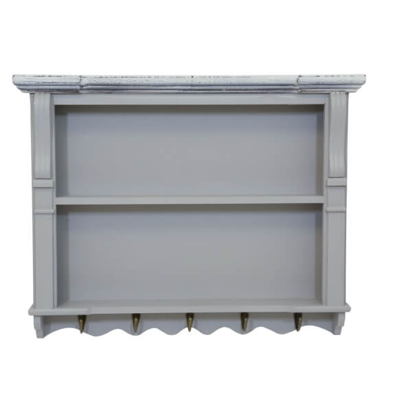 Grey Shabby Chic Kitchen Wall Shelf Homebase