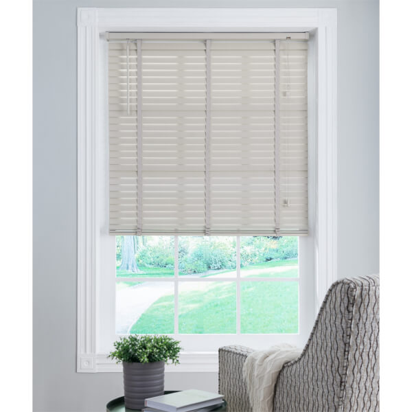 50mm Wood Blind Grey 70x130cm Homebase
