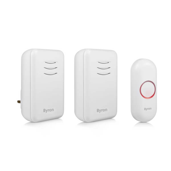 Byron 22314UK 150m Twin Port/Plugin Wireless Doorbell set Homebase