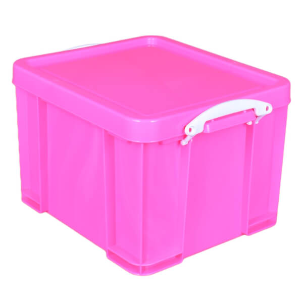Really Useful Storage Box Neon Pink 35L Homebase
