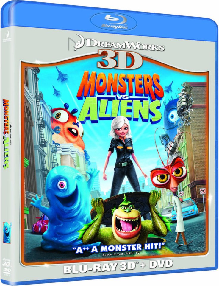 Monsters Vs Aliens 3d 3d Blu Ray 2d Blu Ray And Dvd Blu Ray Zavvi