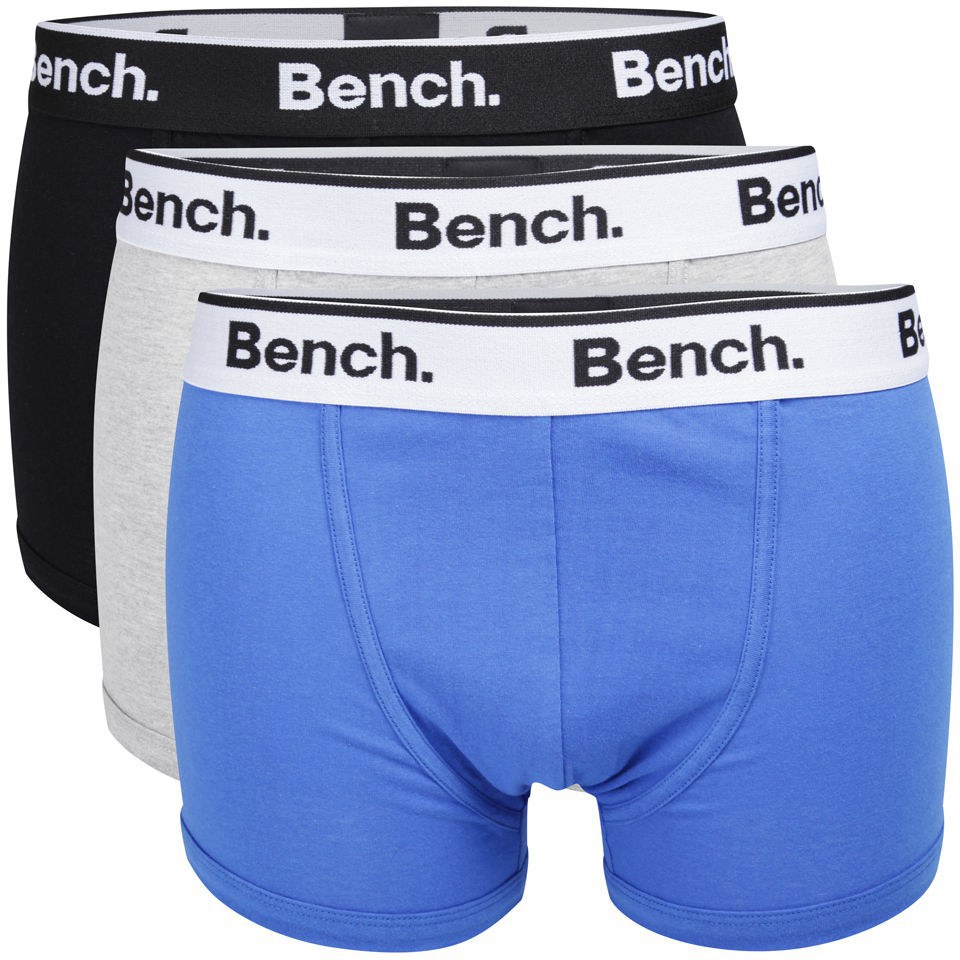 Bench Men's 3-Pack Keddie Boxers 3 Colour Pack - Blue/Black/Grey Mens ...