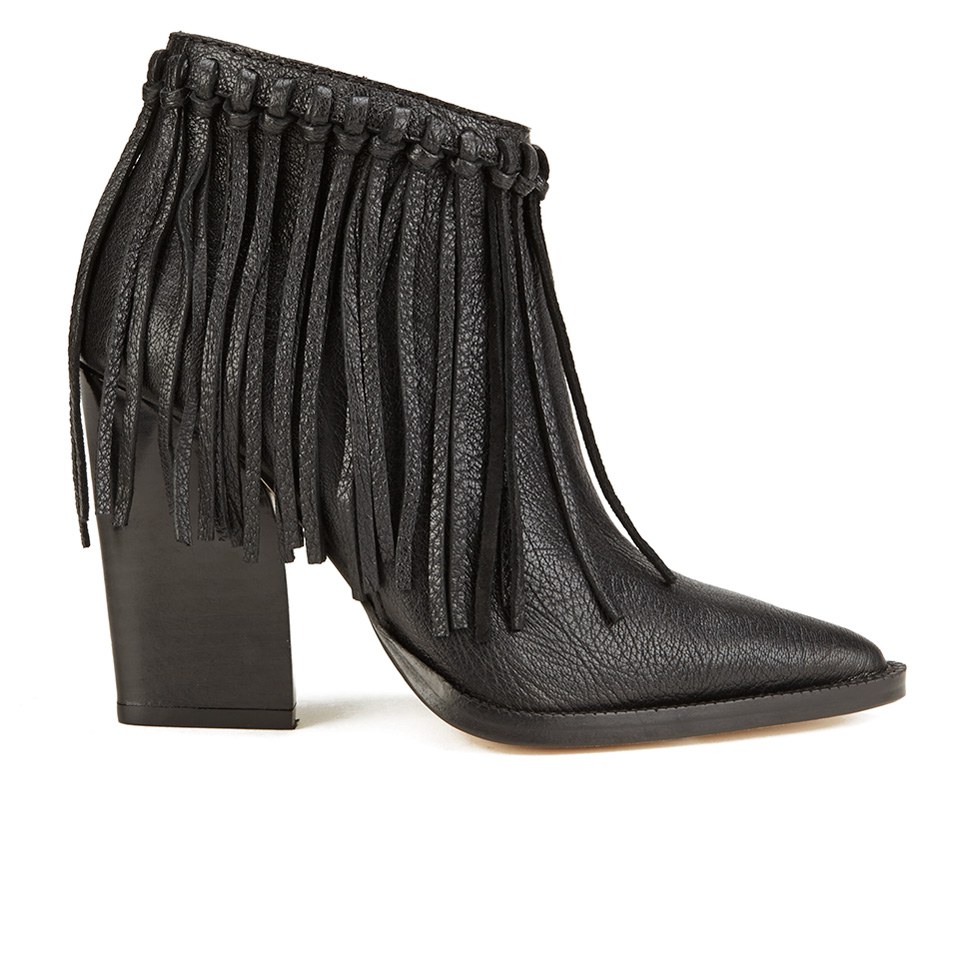 By Malene Birger Women's Ounni Leather Tassel Ankle Boots - Black ...