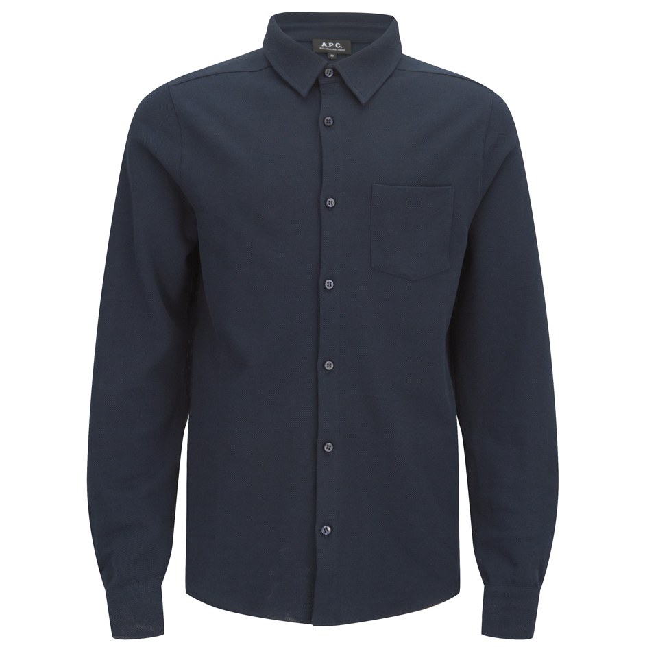 A.P.C. Men's Rolland Pique Shirt - Dark Navy - Free UK Delivery over £50