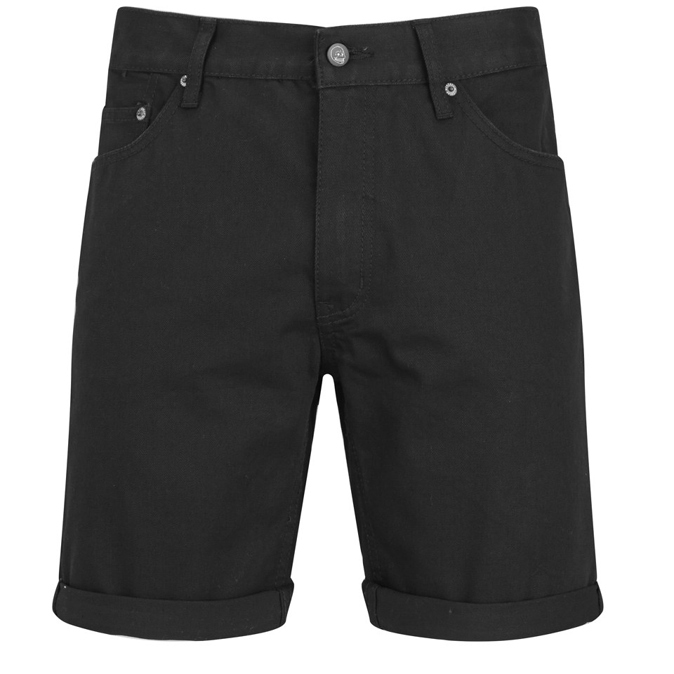 Cheap Monday Men's 'High Cut' Denim Shorts with Fold-Up - Black Mens ...