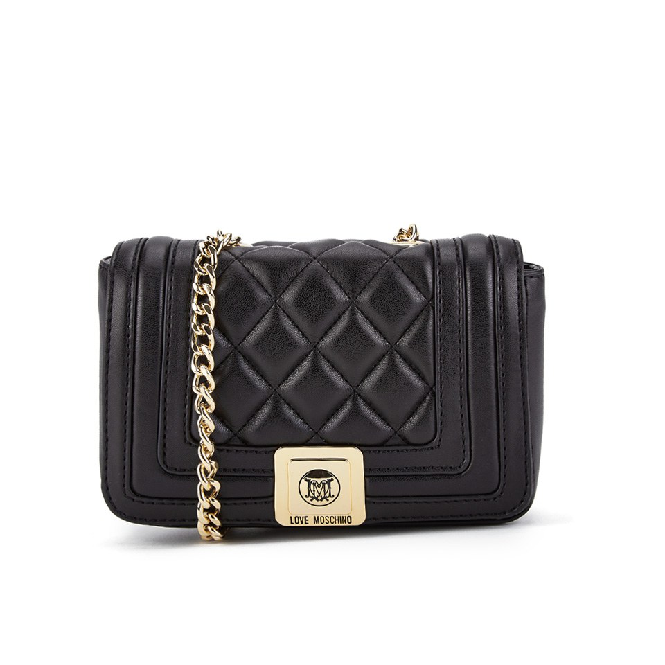 Love Moschino Women&#39;s Quilted Small Cross Body Bag - Black - Free UK Delivery over £50