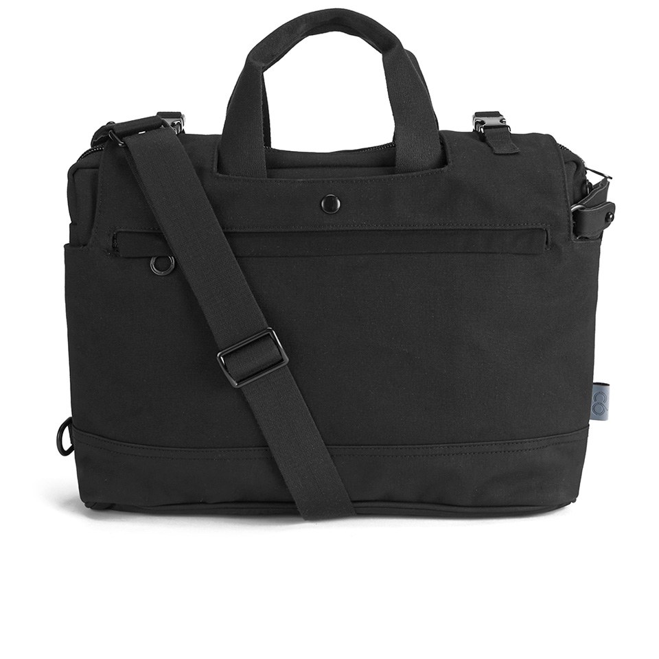 C6 Men&#39;s Double Zip Laptop Bag - Black Canvas
