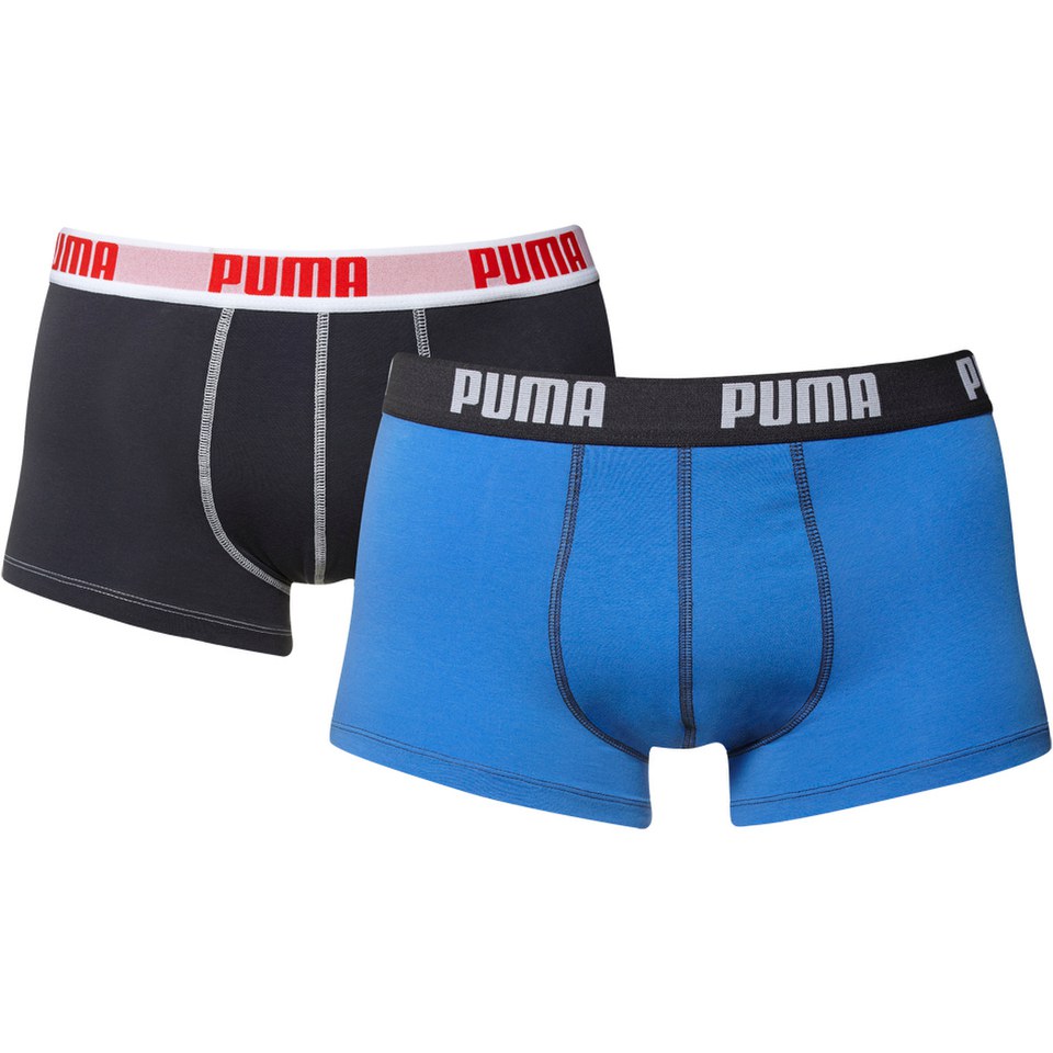 Puma Men's 2 Pack Trunks - Navy/Blue Mens Underwear | Zavvi