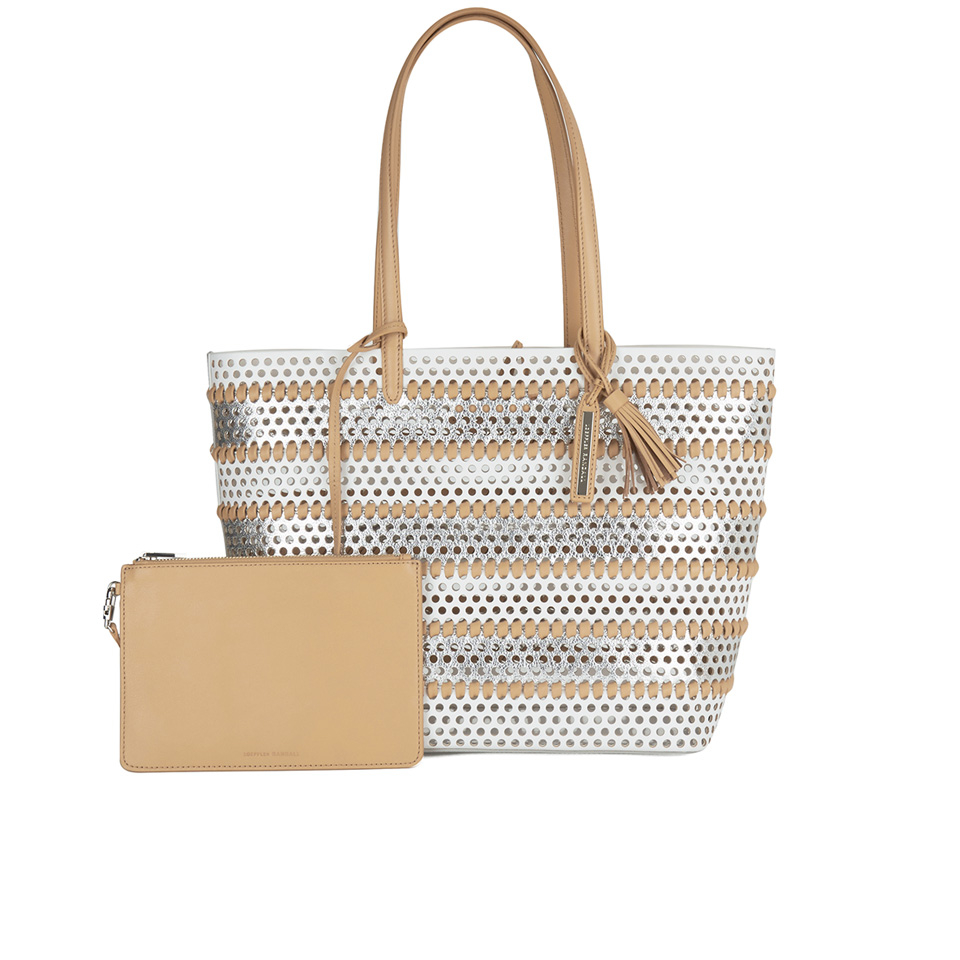 Loeffler Randall Women's Beach Tote Bag - White/Silver/Natural