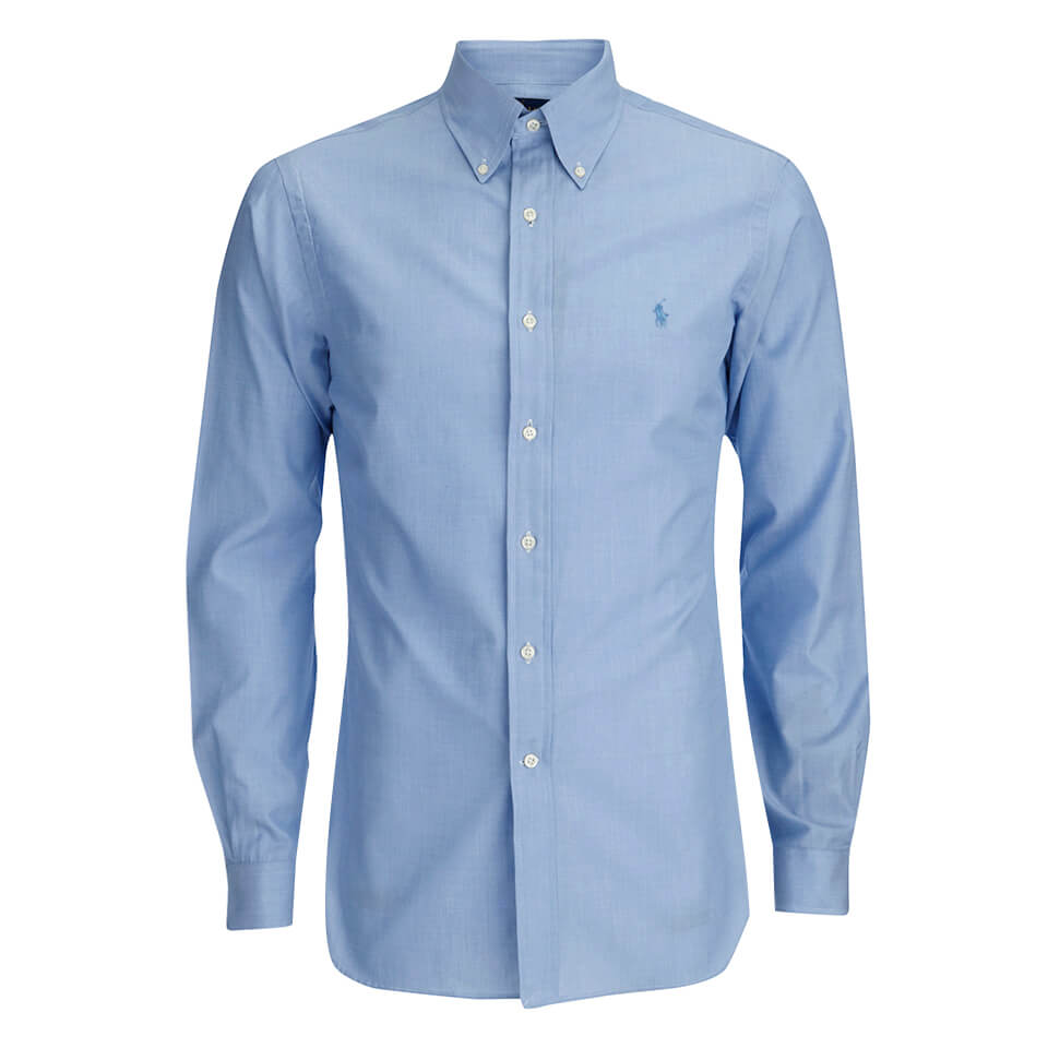 Polo Ralph Lauren Men's Tonal Logo Dress Shirt - Blue - Free UK ...